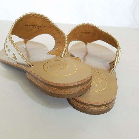 LAST ONE! Jack Rogers Blair Sandals White & Gold - Picture 7 of 8